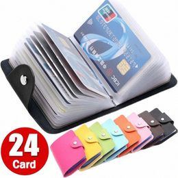 24 bits carte de cartes en cuir Foncti de carte busin porte-carte hommes femmes de crédit carte de carte de passeport ID de passeport portefeuille 7 couleurs j20f #