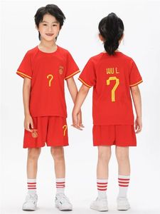 24 Boy Girl China Shirt Rugby Soccer Jerseys Alta calidad Hogar Away CFA City Kit Niños Uniformes de manga corta 240228