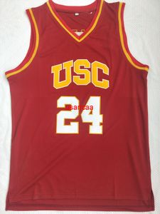 24 Brian Scalabrine Hommes Jersey Southern California USC Jersey College Maillots de basket-ball pour hommes Maillot de sport rouge