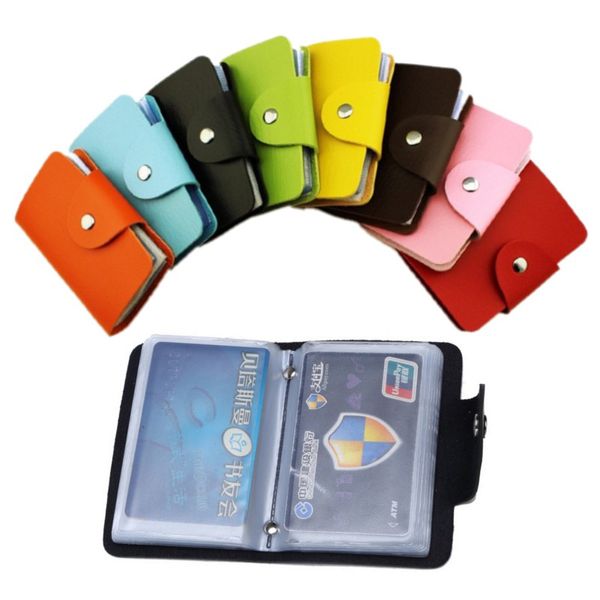 24 emplacements pour cartes porte-cartes en plastique 2 côtés taille petit paquet de cartes de visite multicolore femmes sacs à main hommes portefeuille
