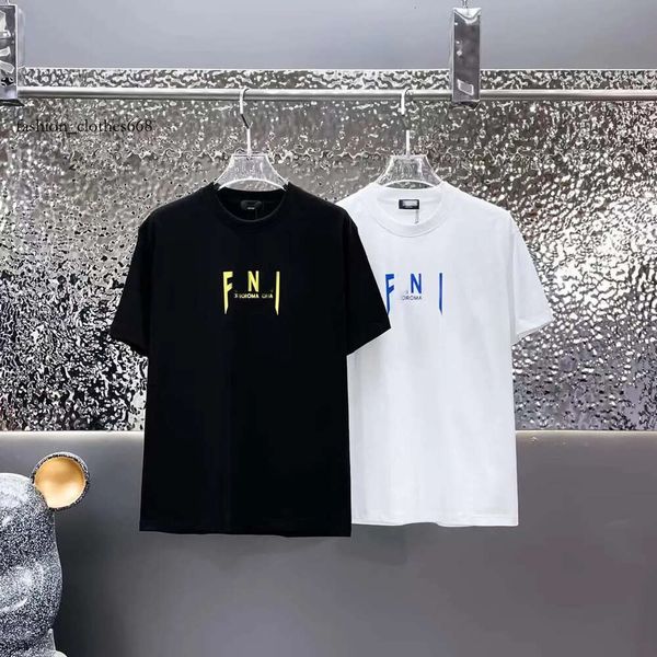 24 NOUVEAU MENSEUR MENSEUR MENSEUR CASTER DES créateurs à manches courtes 100% coton de haute qualité en gros Women's Black and White Lettre imprimée T-shirt FD M -3XL