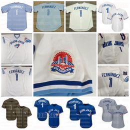 1 Tony Fernandez Toronto Blue 1988 1993 1984 Vintage Cool Base Salute To Service Flex Base Men Womens Youth Baseball custom Jersey