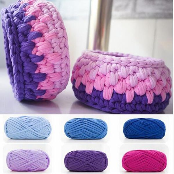 24 couleurs bricolage tissé fil coton tissu laine fil à tricoter à la main fil crochet couverture Crochet fil livraison gratuite