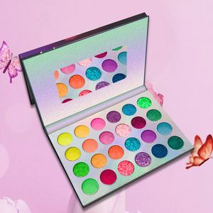 Paleta de sombras de ojos de 24 colores neón que brilla en la oscuridad maquillaje fiesta Bar cumpleaños sombras de ojos fluorescentes lápiz labial UV decoración de boda