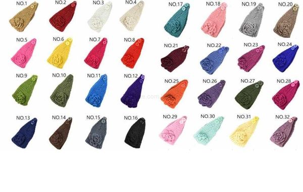 24 couleurs laine à tricoter Laine Crochet bande de cheveux hiver chaud camélia Fleur femmes fille enfants Bandeaux chapeaux mode Europe