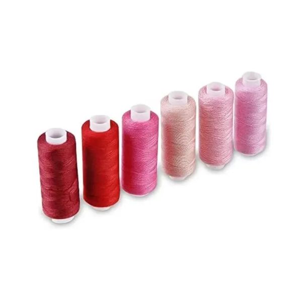 24 couleurs de couleurs de couleur 100 Polyester Yarn Roule Rouleau Rouleau Machine à main 200 mètres Posser de bobine pour le kit de couture à domicile