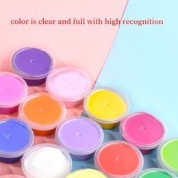 24 colores Air arcilla seca Modelo de artesanía de bricolaje plastilina para niños Modelo de juguete de lima de los niños Figurina de juguete educativo