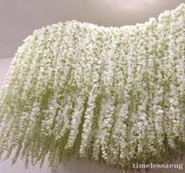 24 couleurs artificielles de fleur de soie glysie 34 cm orchidée corde rotin jardin domestique pending fleurs vigne dans la pièce maîtresse de Noël w4872364