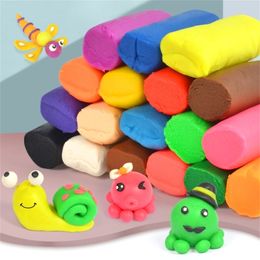 24 kleuren playdough lucht droge klei polymeer caly tools modellering licht DIY plasticine leren kinderen speelgoed plasticine zachte blauwe klei 201226