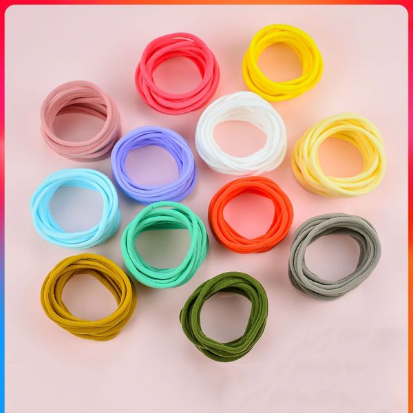 Diademas de nailon sin costuras súper suaves de 24 colores, diademas elásticas de color caramelo para niños encantadores, lazos finos para niñas, accesorios para el cabello DIY para bebés M2138