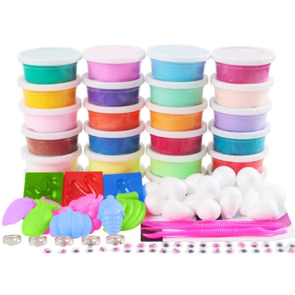 24 couleurs Ultra Light Clay Box Box de rangement non toxique Boîte de pâte pour enfants Gift 231221