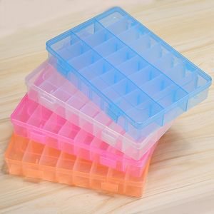 24 Compartiment Opbergdoos Plastic Doos Sieraden Oorbel Case Voor Collectie Lade Divider cosmetische organizer make-up organizer DH9860