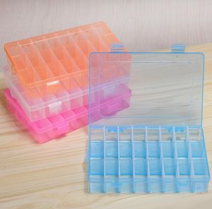 24 Compartiment Opslag Plastic Doos Sieraden Earring Case voor Collection Lade Divider Cosmetische Organisator-Make-up Organizer SN5948