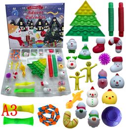 24 jours sur le calendrier de l'avent de jouet de Noël Set décembre Push Bubble 24pcs / Set Silicone Stress Sonkever Toys Sensory by Sea Lla9972893451