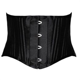 24 dubbele platte uitgebeende korte torso met staal uitgebeende taille trainer body shaper satijnen onderbuste korset dames afslankriem zwart wit XS-3269A