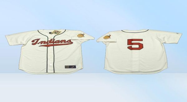 24 Early Wynn 14 Larry Doby 19 Bob Feller 7 Al Rosen 5 Lou Boudreau 21 Bob Lemon 29 Satchel Paige Baseball Jersey Stitch7680123