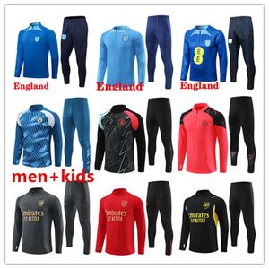 24 Engelse trainingsvoetbalkerse trainingspak Kane Sterling Rashford Sancho 22 23 Mens Kids National Football Tracksuits Kit Survetement Sportswear
