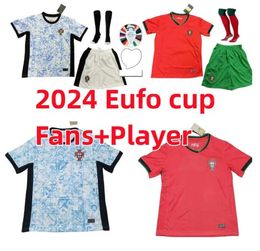 24 Euro Cup Voetbal Ronaldo JOAO FELIX Portugese Jerseys RUBEN NEVES DIOGO PORTUGIESER Portugal Voetbalshirt Team Mannen Kids Kit