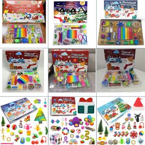 24 Fidget Advent Kalender Kerst Blind Doos Surprise Anti Stress Relief Speelgoed Sets Slow Rise Squishy Squeeze Kids Gift Jongens