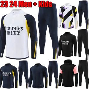 24 Football Tracks Costumes Real Madrids Tracksuits Train Vini Jr Bellingham Camavinga Men and Kids Kit Chandal Survitement Training Training Suid Jackets Sportswear