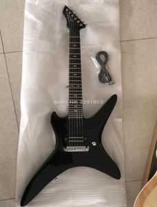 24 frettes RICH Stealth Chuck Schuldiner Gloss Black Guitare électrique Touche en ébène Wrap Around Cordier Single Bridge Pickup4798017