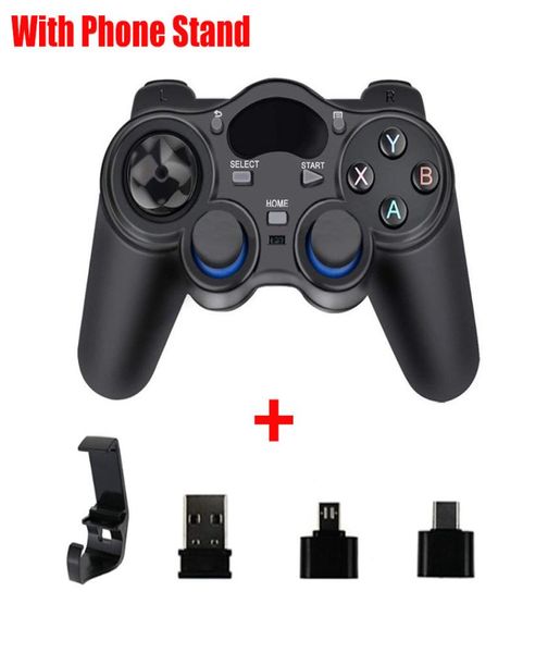 24 g de controlador GamePad Android Joystick inalámbrico Joypad con convertidor OTG para PS3Smart Teléfono para tableta PC Smart TV Box8362685