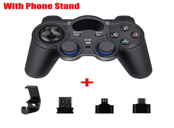 24 g de controlador GamePad Android Joystick inalámbrico Joypad con Converter OTG para PS3Smart Teléfono para tableta PC Smart TV Box6272782