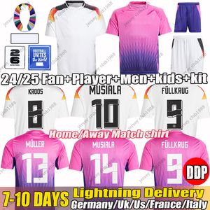 24 Germanys Hummels Gnabry Soccer Jerseys Kit Kroos Werner Draxler Reus Muller Gotze Football Shirts Kids Fans Kit Player -versie Home Away Deutschland