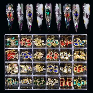 24 grilles alliage de pêche en alliage de pêche papillon diamant pour ongles art strass de cristal décoration bricolage du doigt les bijoux de bijoux