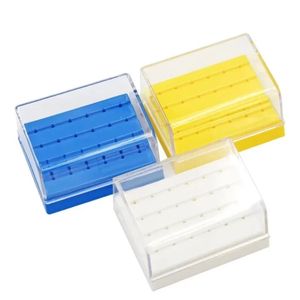 24 trous en plastique Dental Bur Support Désinfection Baux en carbure Blocs Boîte Boîte bleu / blanc / jaune pour l'équipement de laboratoire du dentiste