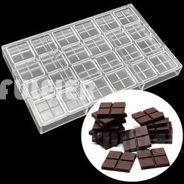 24 trous carrés de bonbons moules de chocolat de chocolat en polycarbonate pâtissier pâtissier outils de confiserie