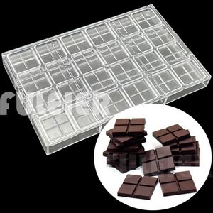 24 Gaten Vierkante Candy Bar Chocolade Mallen Polycarbonaat Bakvormen Cake Gebak Zoetwaren Tool Makerbaking Mold 240318
