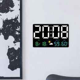 Affichage 24 heures sur 24 Affichage d'alarme numérique à LED Affichage de couche à lisant Facile à lire Afficher la température intérieure pour la décoration de la pièce