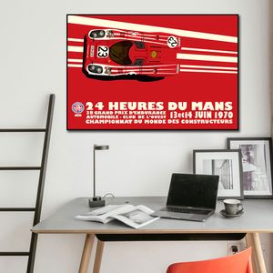 Affiche imprimée sur toile des 24 heures du Mans, 1971, 1970, tableau d'art mural Automobile pour salon, décoration de la maison, sans cadre