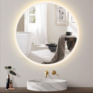Miroir rond LED en acrylique de 24 pouces, interrupteur anti-buée tactile, salle de bain, chambre à coucher W55126664