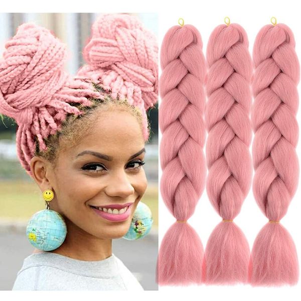 24 pouces Blonde Jumbo Tressage Cheveux Bleach Blonde Synthétique Tressage Extensions de Cheveux pour Crochet Twist Tresses 100G/Pcs J1