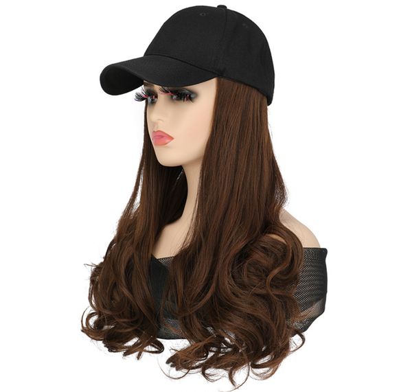 24-Inch Fashion Duckbill Cap Wig Combo - Chic Pear Blossom Long Curly Hair - Variété de styles pour votre look unique - Élevez votre style aujourd'hui