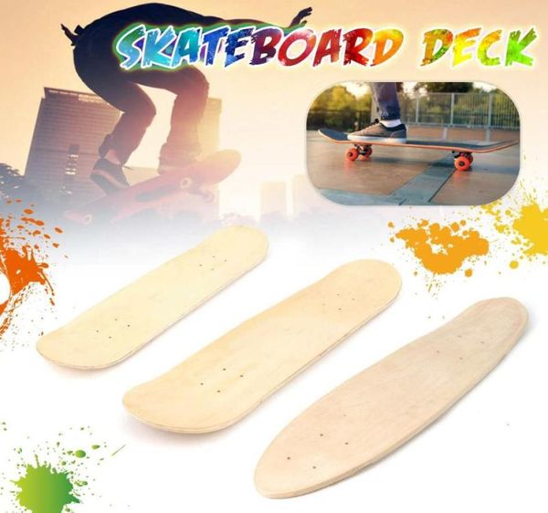 24 pouces à poisson Skateboard Natural Single Foot Maple Blank Deck Board Pièces Happy Baby DIY Skateboard Pont Accessoires116225