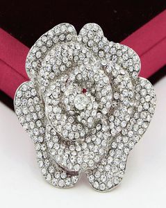24 pouces Grands cristaux diamante de ton vintage de la rose Broche de luxe Design Broaches vendant un mariage élégant Pin5514609