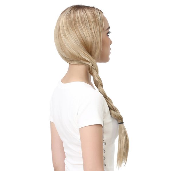 Extensiones de cabello natural largo y liso de 24 pulgadas con cubierta de media cabeza en forma de U con seda mate de alta temperatura disponible en muchos estilos que admiten logotipos personalizados