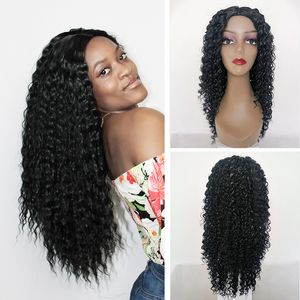 24 Inches Curly Synthetic Wig Simulation Human Hair Wigs for White and Black Women That Look Real MJC0028