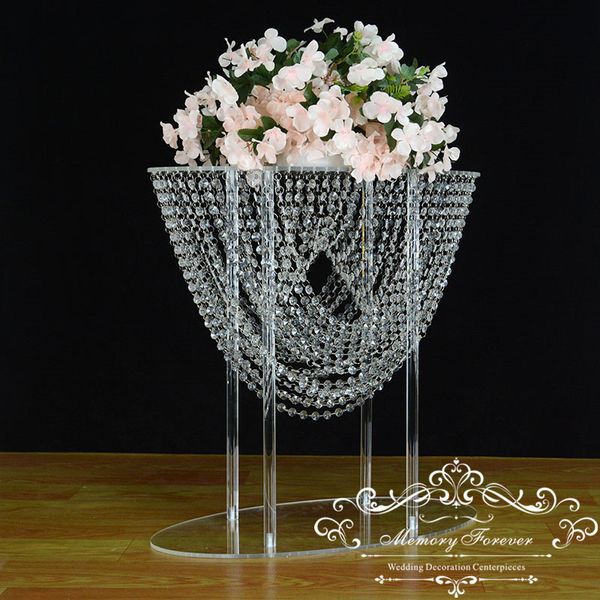 24 pouces de hauteur centres de cristal de mariage clair lustres de fleurs acrylique fleur stand table pièce maîtresse décor de mariage 201204