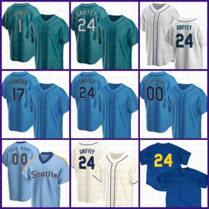 Seattle Baseball Jersey 24 Ken Griffey Jr. Jake Fraley Tom Murphy Luis Torrens Jarred Kelenic Abraham Toro Mitch Haniger Kyle Lewis Adam Frazier J.P. Crawford Ty France