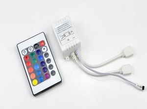24 toetsen Dual Connectors Uitgang IR Remote RGB -controller DC12V 2 Poorten Dimmer voor 3528 5050 3014 SMD RGB LED Strip Lichtregeling 8052288