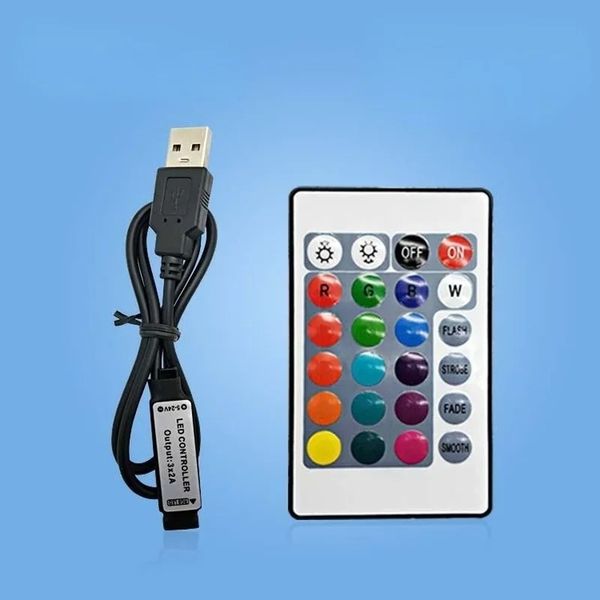 24 touches Contrôleur RVB LED pour la barre de bande lumineuse LED 5V USB IR infrarouge RF Remote détromantique COMMANDE COMMANDE