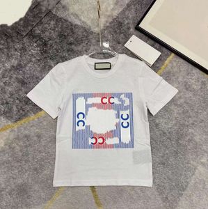24 Kindermode T-shirts Luxe designer t-shirt Tops Tees jongens meisjes rode kersen geborduurde letter katoen korte mouw Trui mode 123