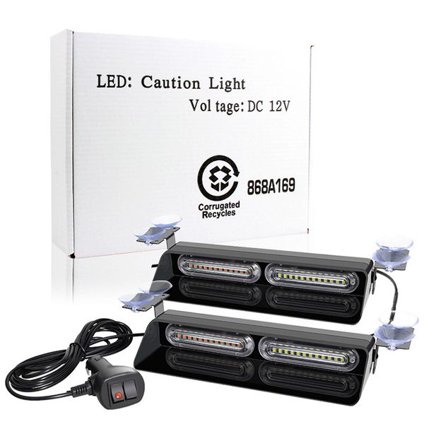 24 Luz de advertencia estroboscópica de autos LED con tapa de succión 360 grados Luces de emergencia de emergencia Luces traseros LED LED BECON