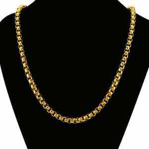 24 longues chaînes de boîte pour hommes dominateurs, or jaune 18 carats rempli, collier Hip Hop pour hommes, chaîne de 8mm de large, cadeau d'anniversaire 246P