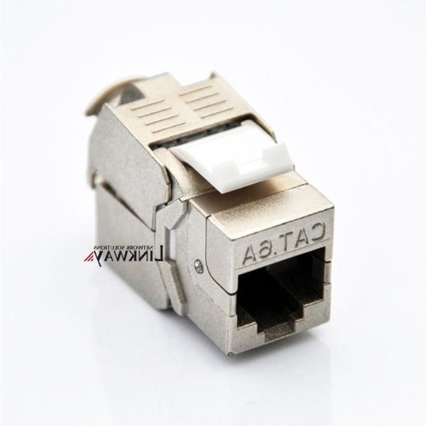 Envío gratuito 24 / lote 10G Red Cat6a (CAT6A Clase Ea) Conector de red Keystone Jack blindado RJ45 - También adecuado para cable CAT7 Wcvmc