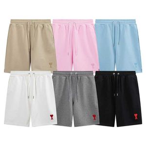 24 Heren Jongens Dagelijkse Casual Shorts Ontwerper Ami De Coeur Korte Track Shorts In Zware Loopback Biologisch Katoen Fleece Zomer Heren Korte Rijbroeken Halve Broek